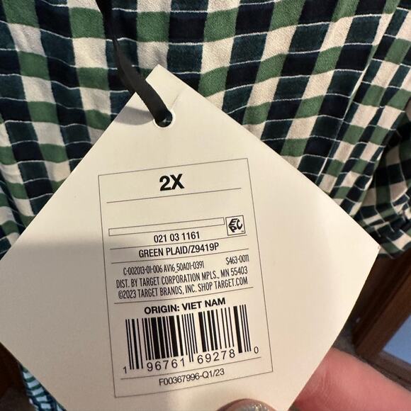 Target 2X Green Plaid Dress NWT - Picture 6 of 10